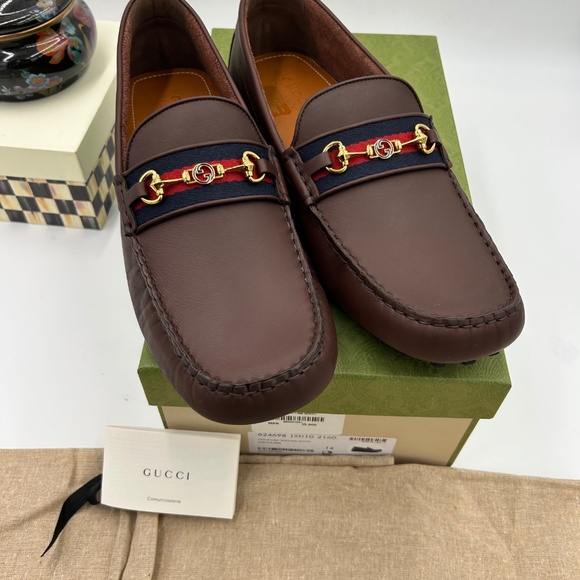 Men’s Gucci interlocking G leather Driver loafers size 14 made in Italy - Picture 11 of 11